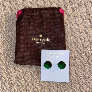 Kate Spade Green and Gold Stud Earrings